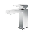 Brass square hot and cold water basin faucet