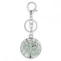 Owl Tree Crystal Gemstone pendant keychain