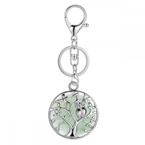 Owl Tree Crystal Gemstone pendant keychain