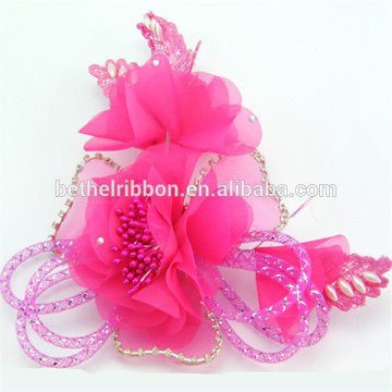 HOT pink crafts fabric flowers for hair