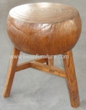 Old Reproduction Elm Wood Stool?