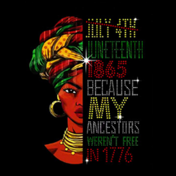 Custom Cheap Juneteenth Rhinestone Transfer Sheets from Chinese Factory