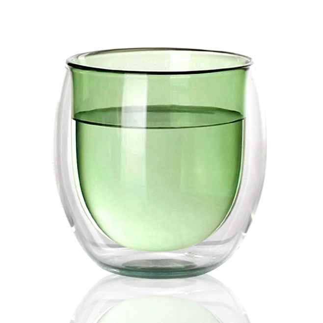 Household Transparent Double Glass Tea Cup Thickened Transparent Glass Juice Cup