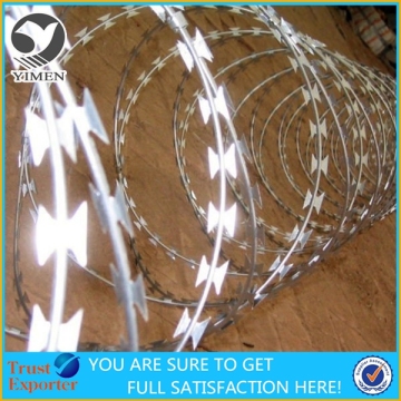 Crossed concertina wire