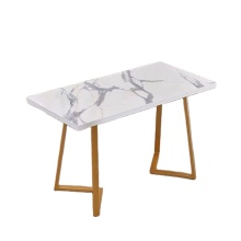 Modern Gold Leg 120cm Marble Top Dining Table for Restaurant