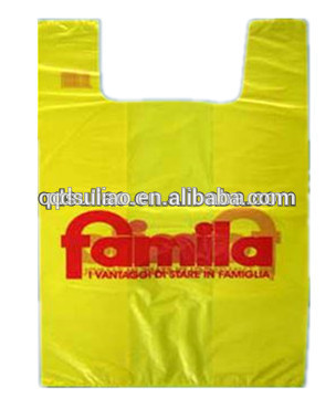 Yellow T-shirt bag for shopping