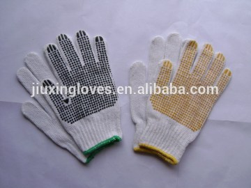 Bleached white working cotton gloves