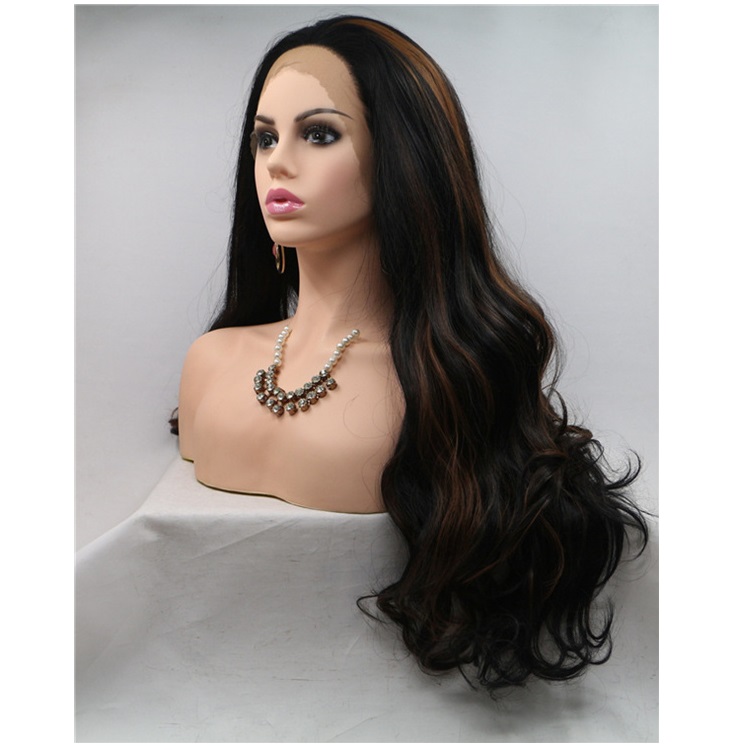 Ready to Ship Wig Vendors Synthetic Hair Curly Wig for Ladies Cheap Lace Front Wig Wholesale