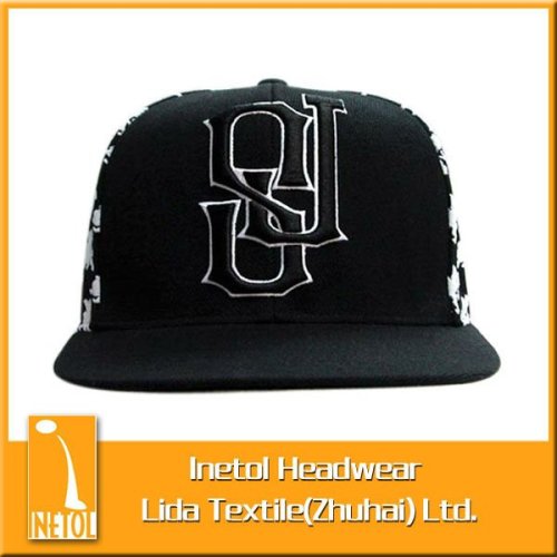 Good quality 3D embroidery 6 panel flat brim cotton custom baseball cap