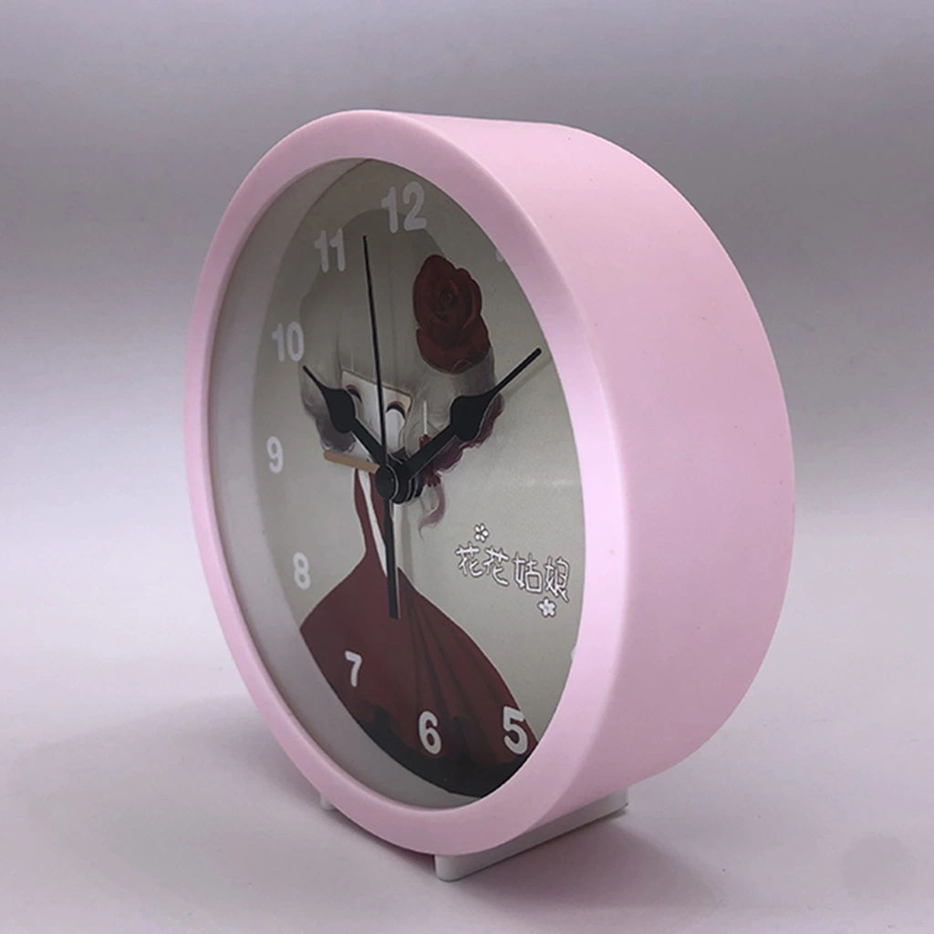 130mm Pink Desk Hanging Alarm Clock