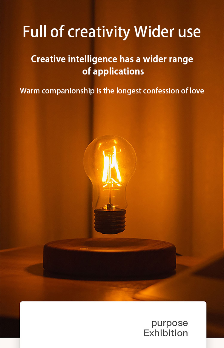 New product Bottom base magnetic rotating and levitating floating lighting bulb for table desk lamp