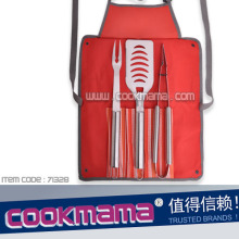 3pcs SS handle bbq tools set with apron