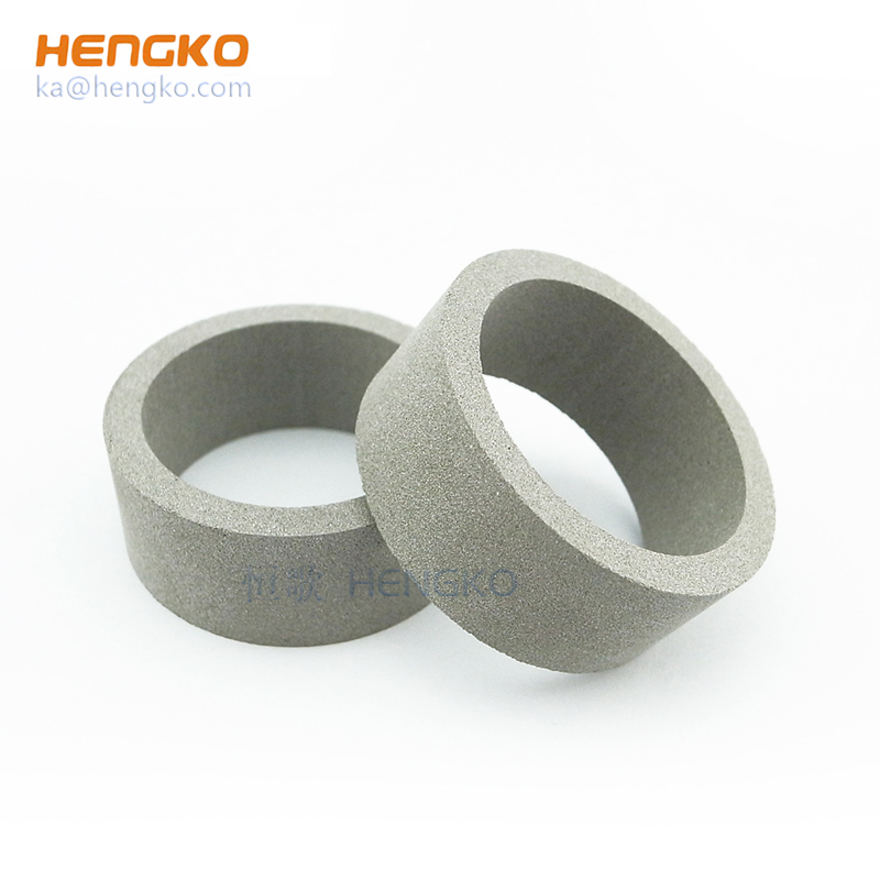 Sintered porous metal filter disc, cup, tube, plate and other assemblies for particles removal and flow control