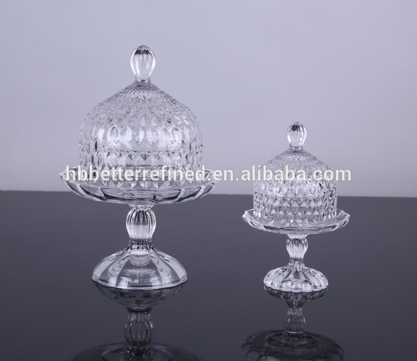 Wholesale Glass Cake Plate With Glass Dome