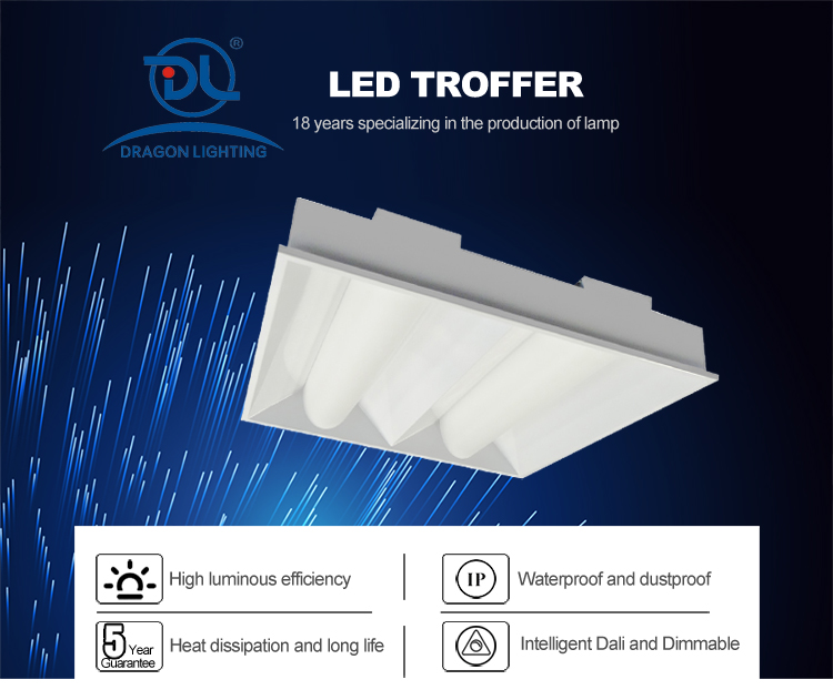 20W 125LM/W 2X2 Ceiling Lights LED Parabolic Troffer