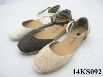 The latest colorful jute cloth flat shoes