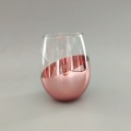 coppa di vino senza stelo in vetro calice color oro rosa