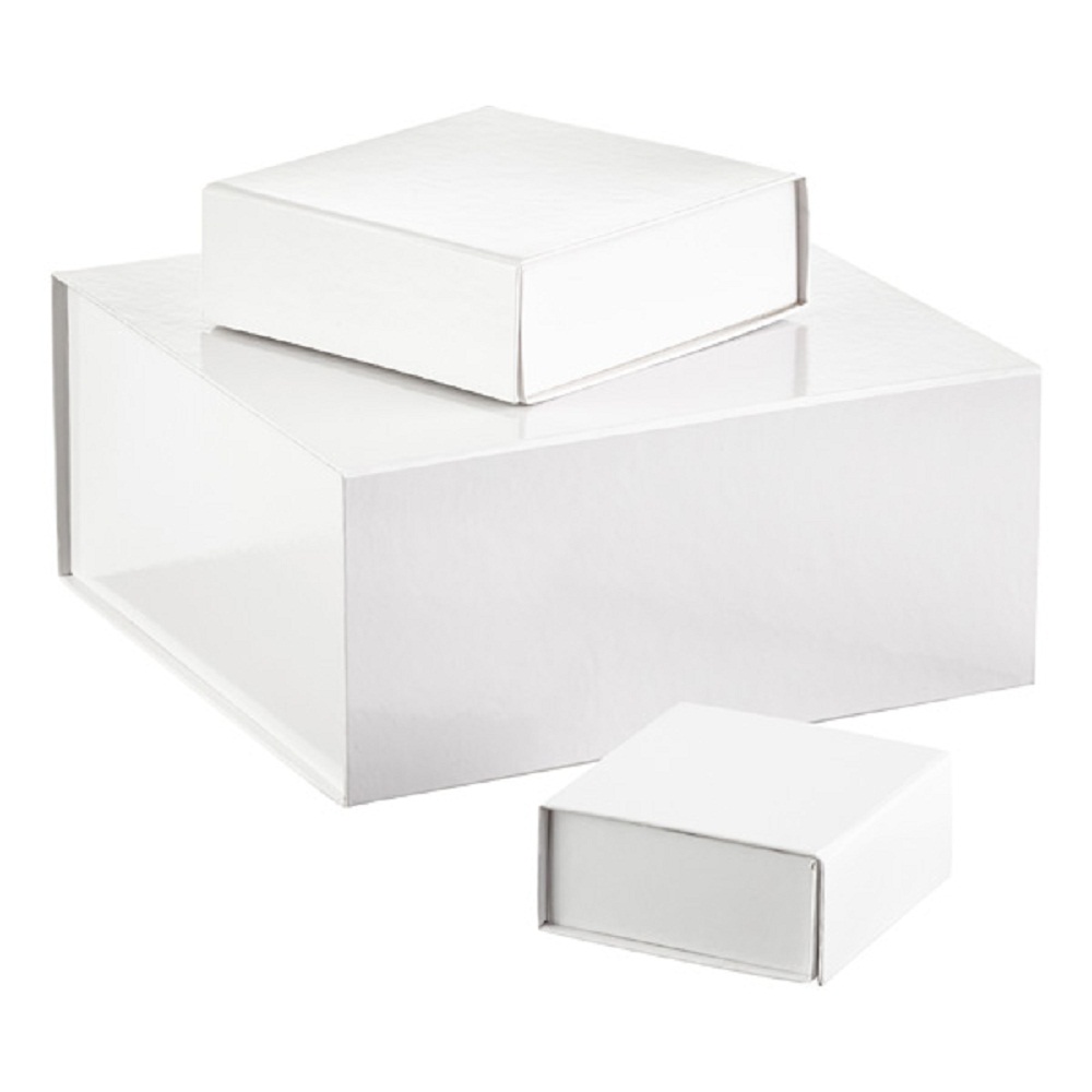 Glossy White Collapsible Gift Boxes-JX