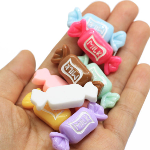 100 stks Zoete Melk Snoep Hars Plat Cabochons Miniatuur Voedsel DIY Scrapbooking Versiering Decoratie Craft