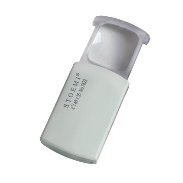 STOEMI 7822: 4X Pocket Mini Plastic PMMA Acrylic Pull-out Slide-out LED Lighting Magnifier Loupe