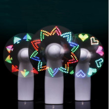 Mini Portable Handy LED Promotion Fan Programmable Text Flash Display Handheld Electric LED Message Fan