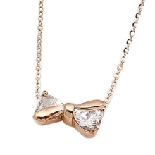 Ribbom Bow Style Crystal Diamond Necklace, Diamond Necklace ,