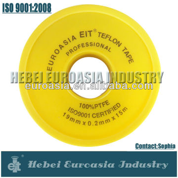 Yellow Color Shell PTFE Tapes 100% PTFE Seal Tape