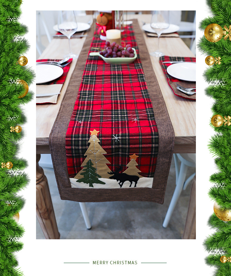 Professional christmas decoration tapestry ornament table runner