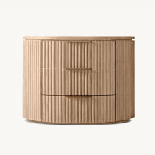 Luxury Contemporary Solid Oak Byron Closed 3 Drawer Nightstand