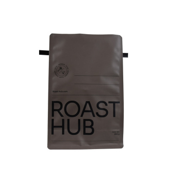 Bloquez Bottom 12 oz Black en aluminium en aluminium Sac à café avec soupape