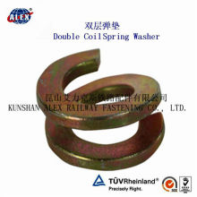 Double coil split-lock washer for railway tracks, Customized DIN127 Double coil split-lock washer,60Si2Mn Double coil washer