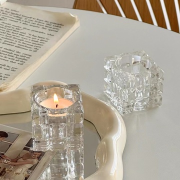 Titular de frascos de vela de vidrio transparente para decorar usando