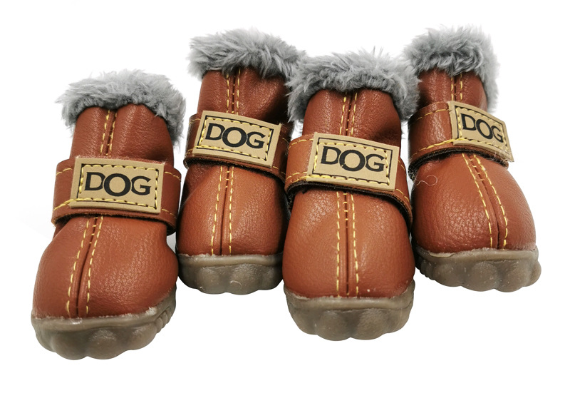 PU Leather Nonslip Pet Booties Winter Snow Dog Shoes Wholesale for Teacup Chihuahua Yorkie