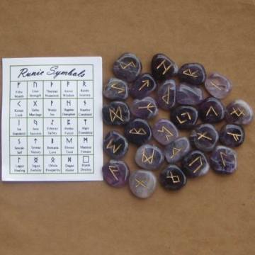Amethyst gemstone rune stones