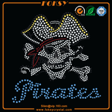 Pirate Skull wholesale iron on rhinestone appliques