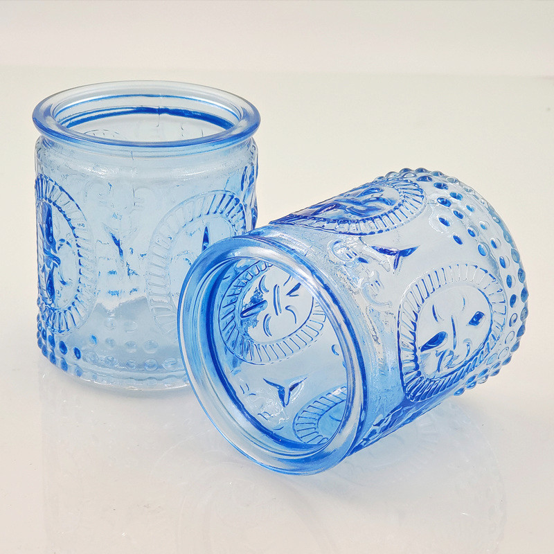 Blue Color Glass Jar