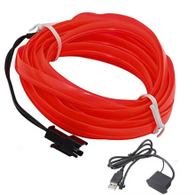 5 Meter Neon Cold Light Glowing EL Wire with 6mm Sewing Edge for Car Decoration