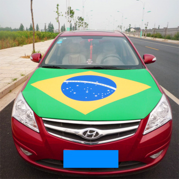 FIFA-Produkte Brasilien-Flagge Spandex-Material Motorhaubenabdeckungsflagge