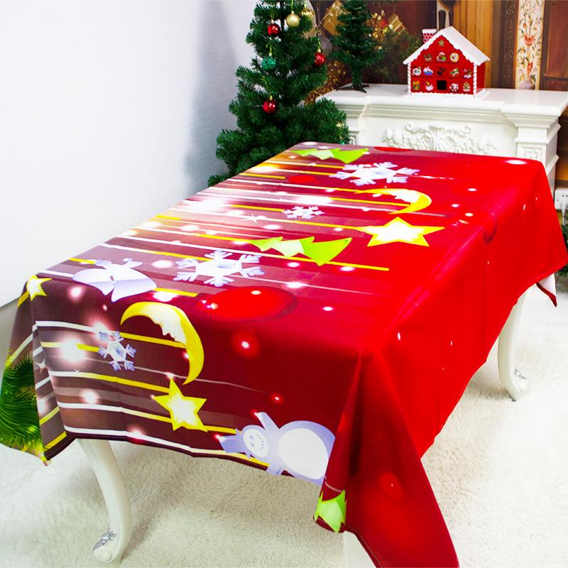 New Christmas products Christmas printing tablecloth hotel restaurant decoration oil proof tablecloth Christmas decorations