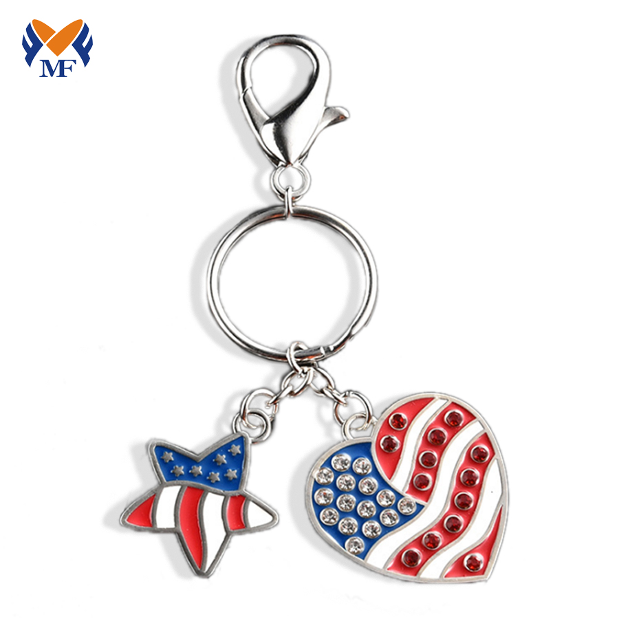 Metal Company Logo USA Logo Heart KeyChain