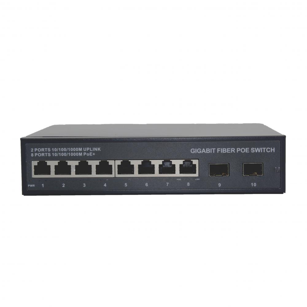 8 портов 2 SFP Plug Play Play Poe Switch