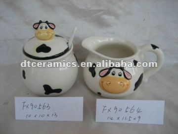 ceramic sugar pot in cow design