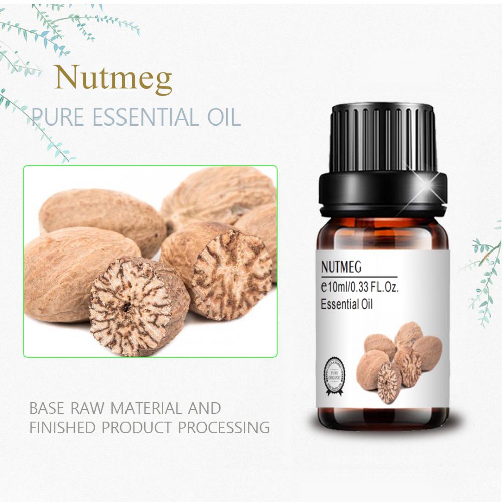 top quality cosmetic grade custom logo pure 10ml nutmeg oil