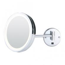 Single arm wall mounted shaving mirror