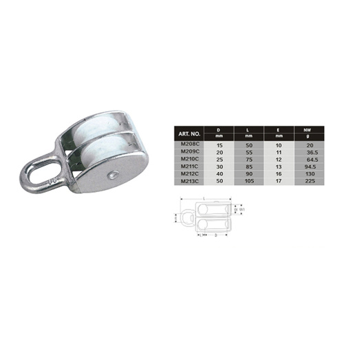 Pulley With Metal Bracket and Nylon Wheels