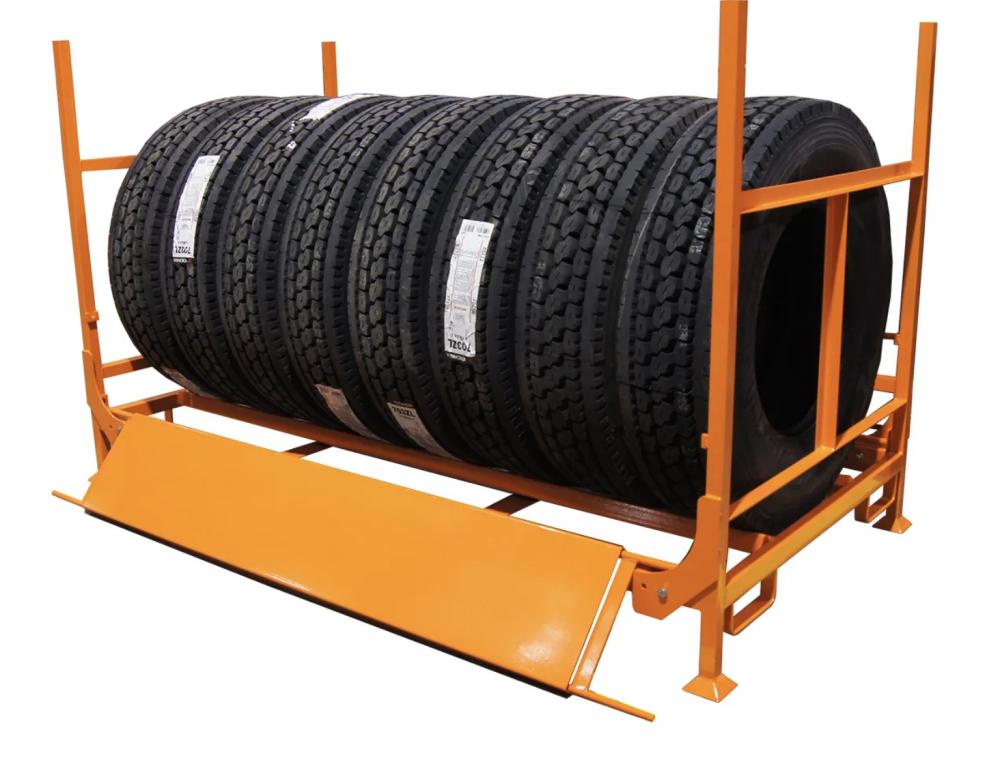 Vehicle tyre folding rack
