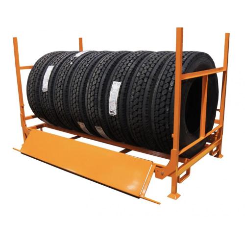 Vehicle tyre folding rack