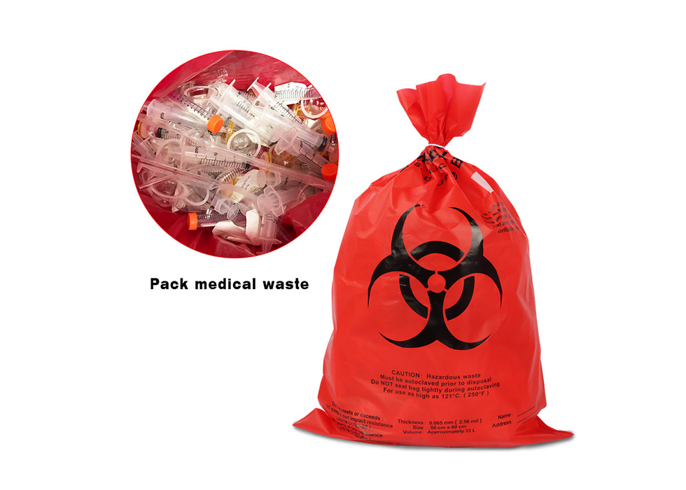 Medical Plastic Yellow Red Black Biohazard Bag Garbage Autoclavable Waste Bag