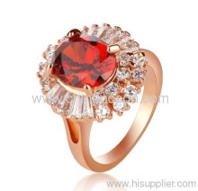 Ruby Cz Diamond Ring With Gold Plating?