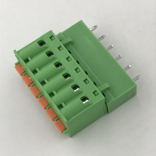 pluggable terminal block with push in botton contact